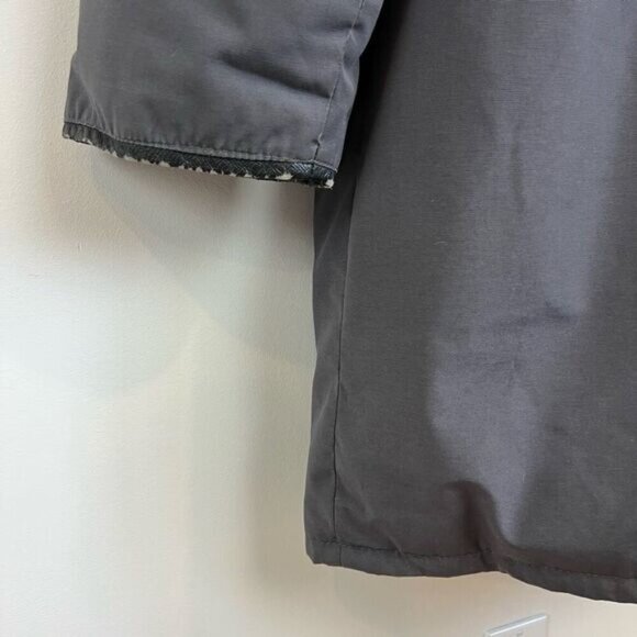 Vintage 3XL Gray Down Filled WaterFowl Feather Fur Hood Jacket Coat Parka Grunge - Picture 9 of 16